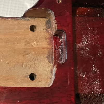 Made in USA KNE Charvel Pro Mod So Cal Style Red Stain Mahogany Guitar Body Floyd Ready Truss Wheel Cutout image 11