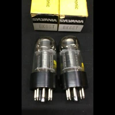 MATCHED PAIR SYLVANIA 6K6GT Amplifier Vintage Power VACUUM TUBES Tested D.9599 image 2