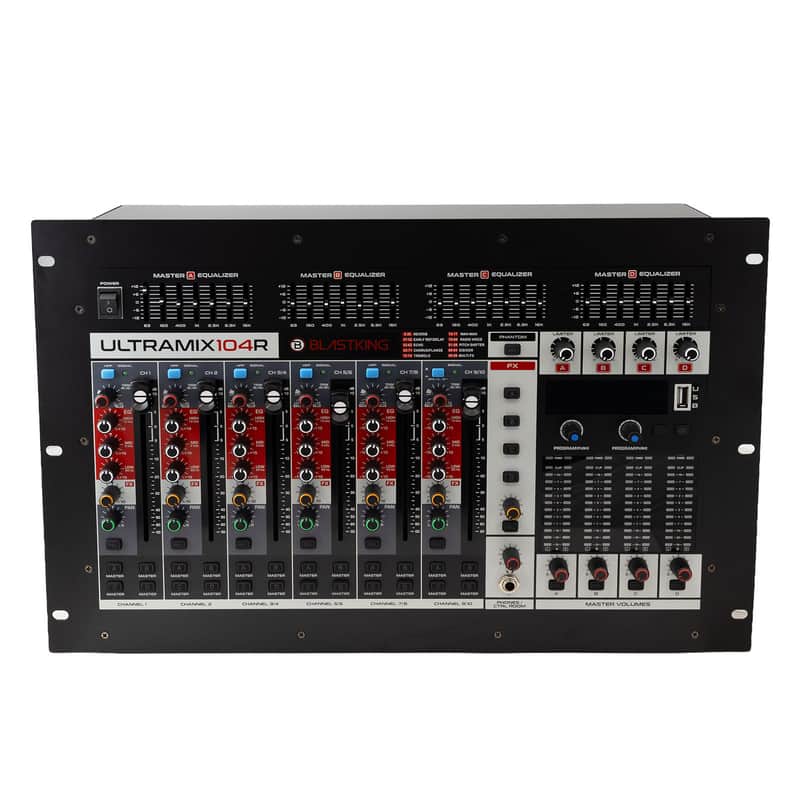 Blastking ULTRAMIX104R 10-Channel 7U Rackmount Multi-Zone Mixer with 99 DSP FX image 1