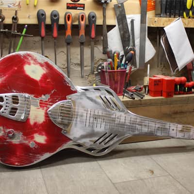 MeloDuende Guitars "Paris-Texas" Custom -Weissenborn Style 2016 Red Relic image 1
