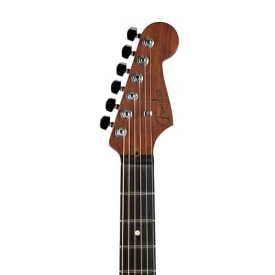 Fender American Acoustasonic Jazzmaster Acoustic Guitar, Ebony FB, Ocean Turquoise, US211XXXX image 8
