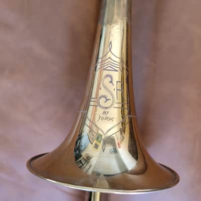 Vintage York USA Bb Tenor Trombone w/ Original Tweed Case – 7" Bell image 8