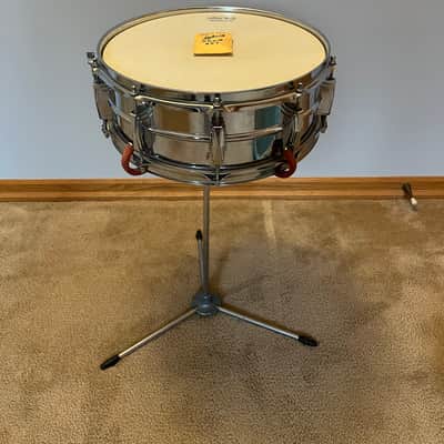 1968 Ludwig LM400 Supraphonic Original Heads, Drum Key, Stand image 2