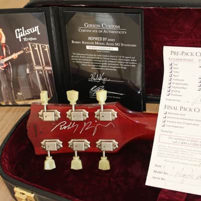 Gibson Custom Shop "Inspired By" Robby Krieger THE DOORS SG Standard Aged & Signed, 2009 Tom Murphy Aged - Dark Heritage Cherry image 15