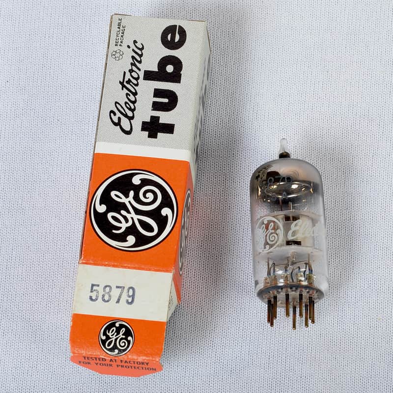 NOS GE 5879 Sharp-Cutoff Pentode Tube – Tests Strong – Made in USA image 1