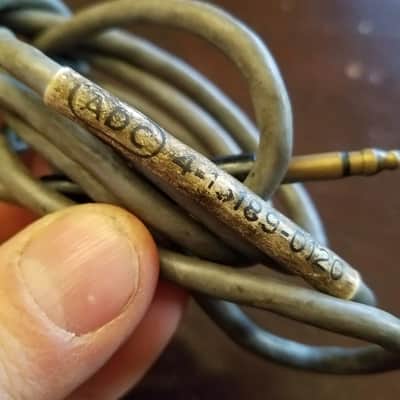 Switchcraft ONE (1) TT Jack Bantam Plug TT129 TT-129 72" patch cord cable balanced UL listed 1970s - grey plastic image 8