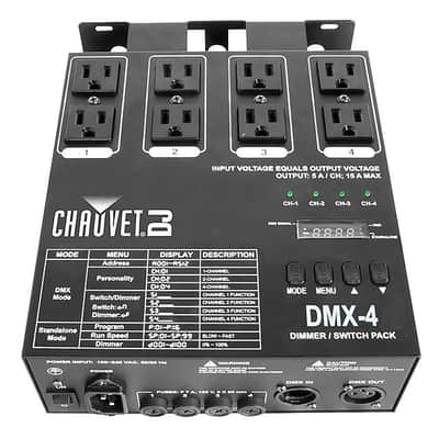 Chauvet DJ DMX-4 | 4-Channel Dimmer & Relay Pack | DMX Control for Non-DMX Fixtures image 1
