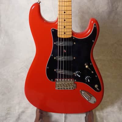 1987 Young Chang E10 Squier 1957 Reissue *Gorgeous Flame Maple Neck* Active EMG Select's W/ Awesome Red Light! Alder Body W/ Maple Cap and Back!- Torino Red image 6