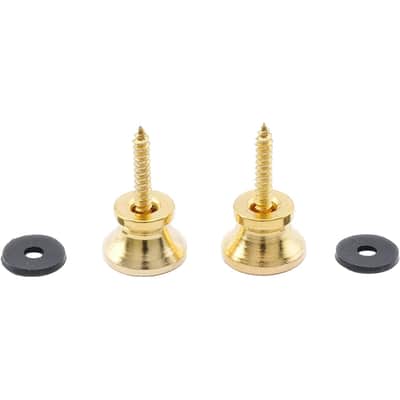 Two Gold End Pins Acoustic Electric Guitar Strap Buttons 14mm image 2