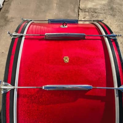 Vintage 1966 Ludwig Concert Bass Drum 36" x 16" Red Sparkle Wrap - CAN SHIP! image 6