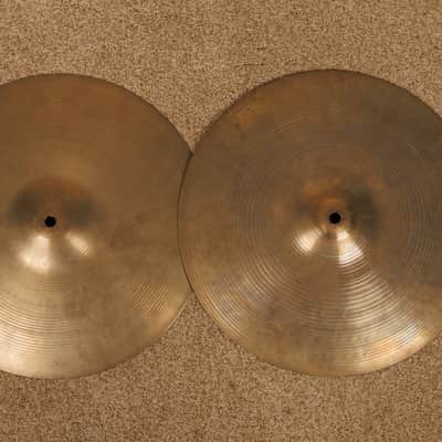 Vintage Zildjian A 14" Rock Hi Hat Cymbals 1227g 1398g image 1