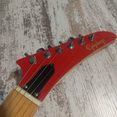Epiphone T-310 Telecaster Fiesta Red MIK Korea Samick Explorer Headstock Upgraded Locking Tuners image 6