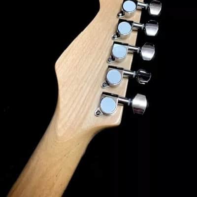 NEW 6 STRING SOLID ST ELECTRIC GUITAR WITH BLUE FLAMED MAPLE TOP- image 6