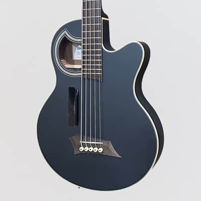 Warwick RockBass Alien Deluxe Thinline Hybrid 5 String Acoustic Electric Bass Guitar - Black Satin image 3