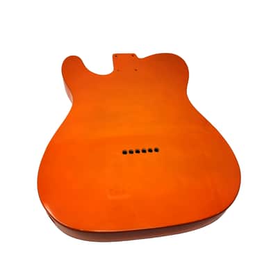 Capri Orange T-Style Thinline Guitar Body – Roasted Ash – Fender-Spec – Semi-Hollow – Boutique Gloss Finish image 8