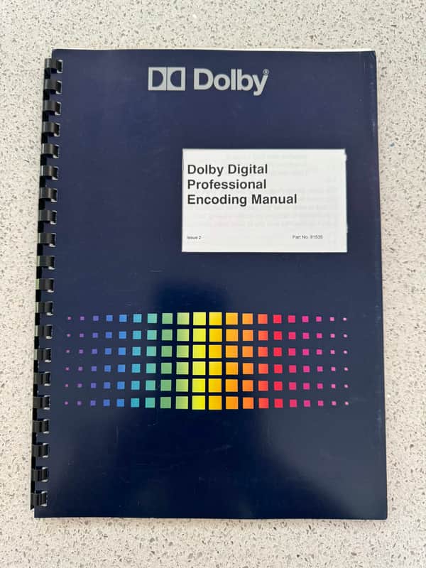 DOLBY DIGITAL PROFESSIONAL ENCODING MANUAL image 1
