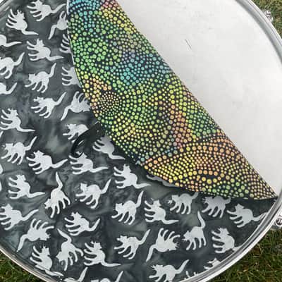 14" reversible Drum Bunny cloth drum cover - partial mute - dampener - compare to Drum Tortillas, Quesadilla, Big Fat Snare image 2