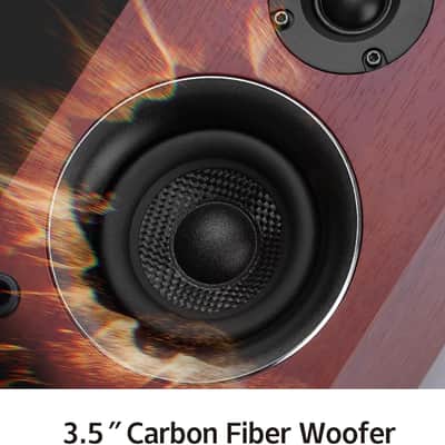 40W*2 Passive Bookshelf Speakers for Home Theater Surround Sound, Stereo, and Passive Near Field Monitor, 2-Way,Requires a Receiver or Amplifier (Brown, Pair) image 2