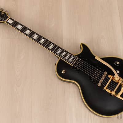 1981 Greco Super Real Custom EG1000 Black Beauty Vintage Guitar w/ Maxon Dry Z Pickups, Bigsby B7, Case image 12