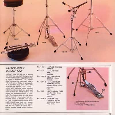 Ludwig 1364-5 Atlas "Dance Model" Snare Drum Stand 1970s image 2