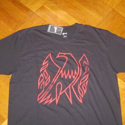 new A+ (with hang tag) genuine Gibson Firebird T-Shirt L (Large), Black with Red Graphic, 60% Cotton / 40% Polyester - short sleeve GIBS-GA-FBBML (GA-FBBML) UPC # 711106533902 image 3