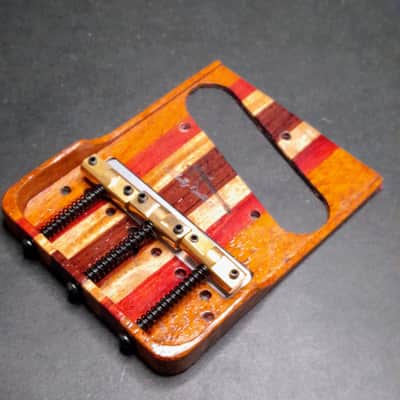 Hillbilly Guitars Custom Exotic Wood American Deluxe Telecaster Bridge w Brass Comp Saddles image 2