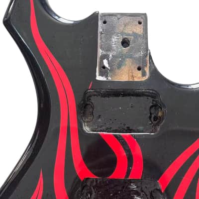 Custom Finish Warlock Style Guitar Body in Red and Black image 2