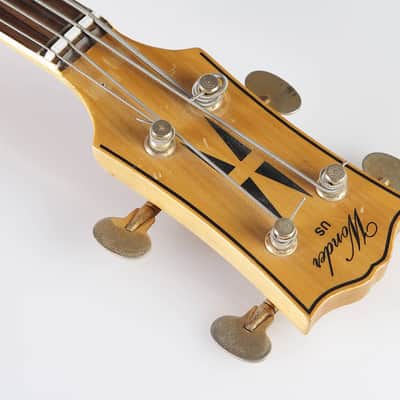 Vintage Wonder US SG Bass Natural Blonde electric bass guitar image 11