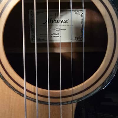 Alvarez AD30CE Artist Series Cutaway Dreadnought with Electronics 2010s - Gloss Natural image 3