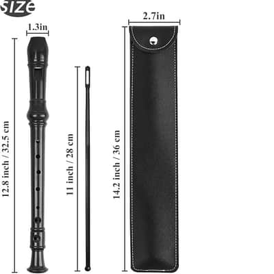 Recorder Instrument for Beginner Adults,8-Hole Soprano Descant Recorder Music Flute with with Cleaning Rod & Leather Case For Home Entertainment(2-Blue) image 2