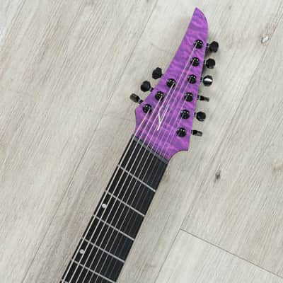 Legator N9F Ninja Multi-Scale 9-String Guitar, Figured Maple Top, Purple image 8