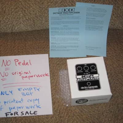 very lightly handled - mostly very clean Electro Harmonix EMPTY CARDBOARD BOX and printout copy of Owner's Instructions ONLY for EXO Octave Multiplexer (NO Pedal, NO original paperwork) image 1