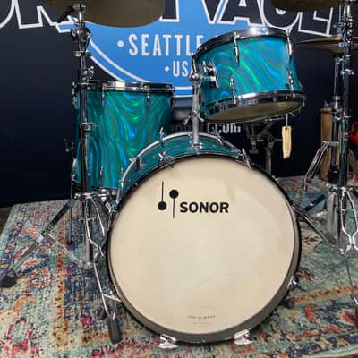 Sonor "Chicago" 3-Piece Drum Set 1965 - MF Marine Turquoise Satin image 1