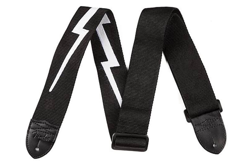 Fender 2.5" Nylon Lightning Bolt Strap, Black 2016 image 1