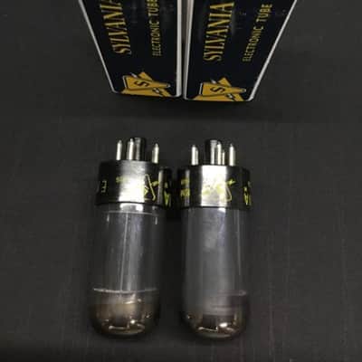 GREAT PAIR SYLVANIA 6V6GT Chrome Top VINTAGE Power VACUUM TUBES Amp C.9417 image 3