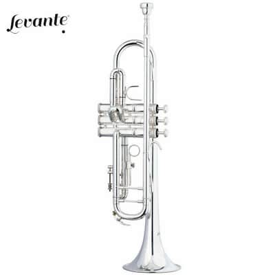 Levante LV-TR6301 Bb Trumpet Bell & Leadpipe in Gold Brass w/Soft Case & Mouthpiece 7C Silver Plated image 3
