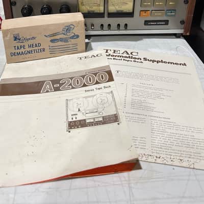 TEAC A-2000 4 Track Stereo Reel Tape Deck Tested Serviced w/ Manuals Reels image 11