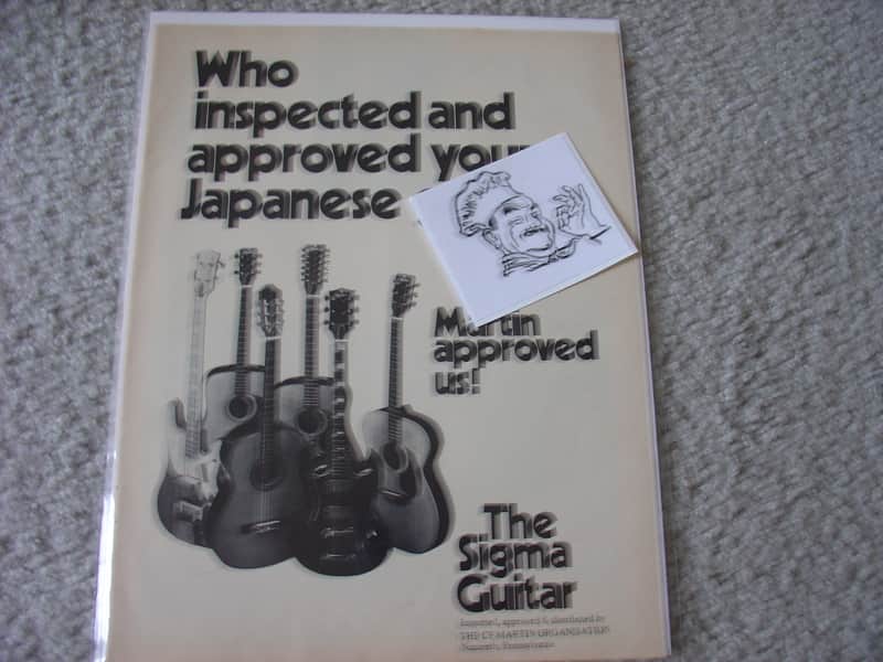 Martin Vintage Advertisement for Martin Sigma Guitars 1970's image 1