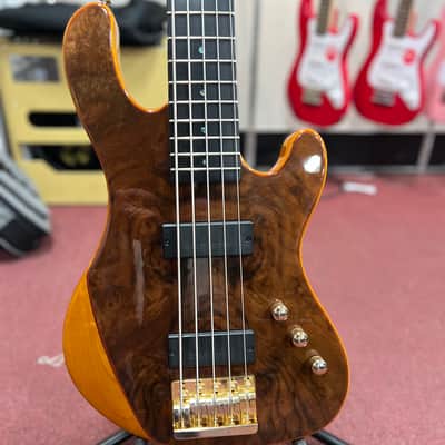 Cort Jeff Berlin Series Rithimic V NAT Walnut Burl Top 5-String Bass 2010s - Natural w/HSC image 1