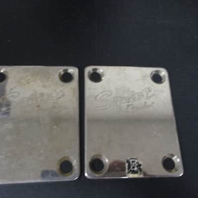 Squier Neck Plates-Lot Of 2/Standard Wear 1990s/2000s - Chrome image 1