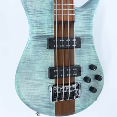 Spector Euro 4 RST 4-String Bass with Roasted Maple Neck - Turquoise Tide Matte image 4