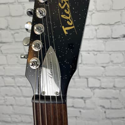 Telestar Mona (Silvertone/Danelectro 1457 Inspired) Electric Guitar w/Amplifier Case (Silver Sparkle) image 3