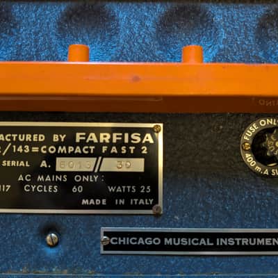 Farfisa Fast 2 49-Key Organ 1968 - 1971 - Orange - For Parts Only image 11