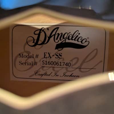 D'Angelico Excel EX-SS Semi-Hollow with Stop-Bar Tailpiece, Gold Hardware 2010s - Grey Black image 7