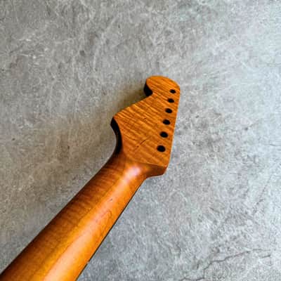 Strat Guitar Neck Roasted Lion Flame Rosewood fretboard – 22-Fret, Satin Finish, 12" Radius image 10