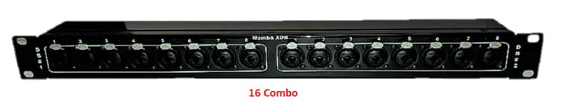 Mamba 16  Combo (XLR/TRS/TS) to 2 DB25 Tascam pin out 1RU Patch Bay image 1
