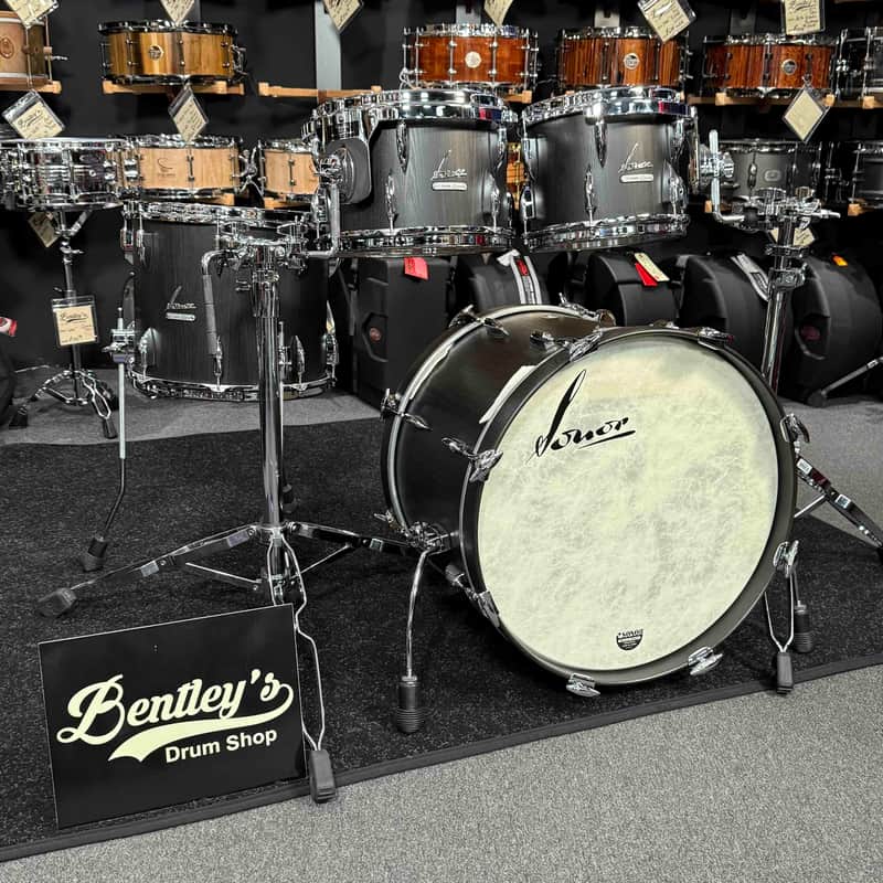 SONOR Vintage Series 4-Piece 10/12/14/20 Drum Kit Set in Black Onyx with SKB Soft Cases image 1