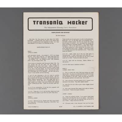 Transoniq Hacker Ensoniq User's Newsletter Issue #15
