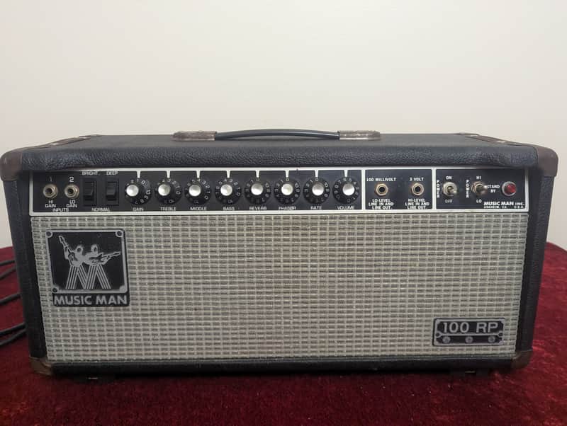 Music Man Musicman 100 RP Tube Guitar Amplifier Amp Head 1978-1984 Black Tolex Phaser image 1