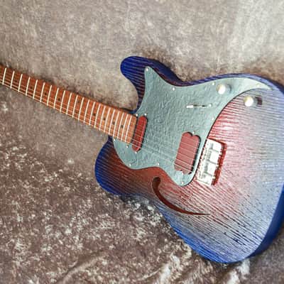 Build to Order GB Liuteria Traditional Tele Semi Hollow  red and blue image 18